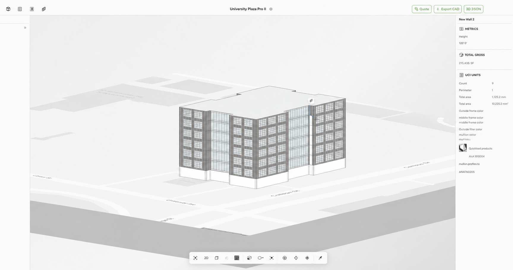 GIGA Designer software showing a 3D building model